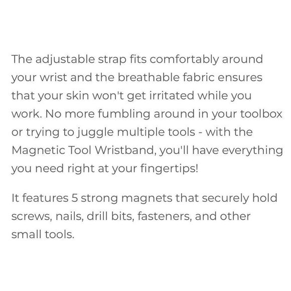 Magnetic Wristband Holds screws, nails, scissors. Ideal for woodworking DIY home - Picture 9 of 10